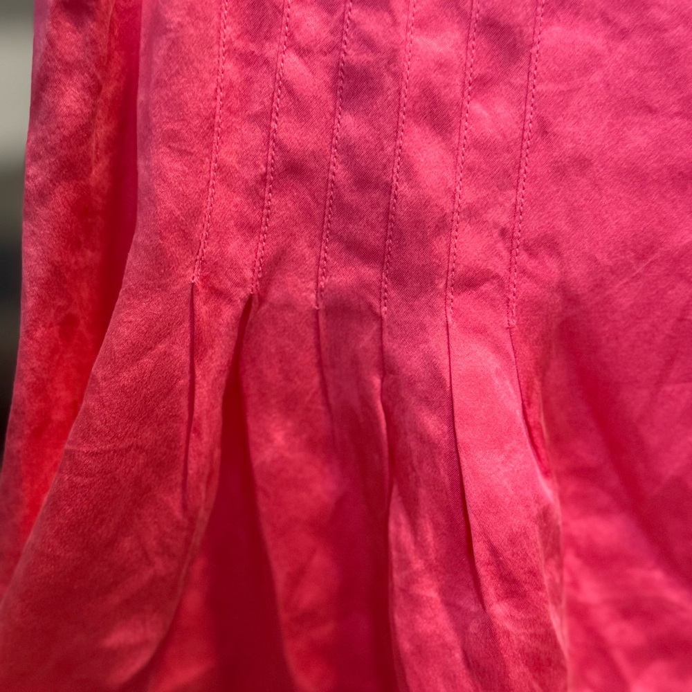 Kenneth Cole New York Pink Pleated Silk Skirt | US 4 - Picture 6 of 7